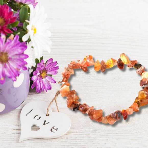 Natural Stone Healing Pure Red Agate Beads Stretch Bracelet Fine Jewelry - Picture 4 of 13